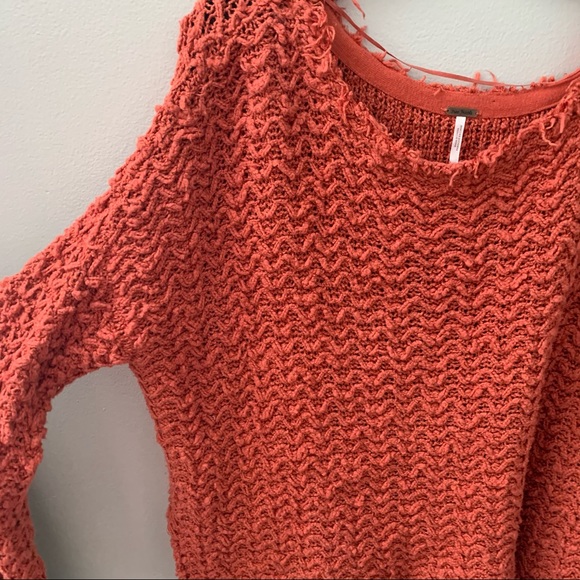 Free People Orange Oversized Chunky Fall Sweater - Picture 4 of 7
